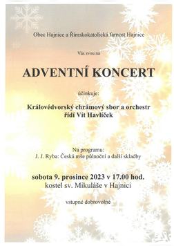 Adventní koncert plakát